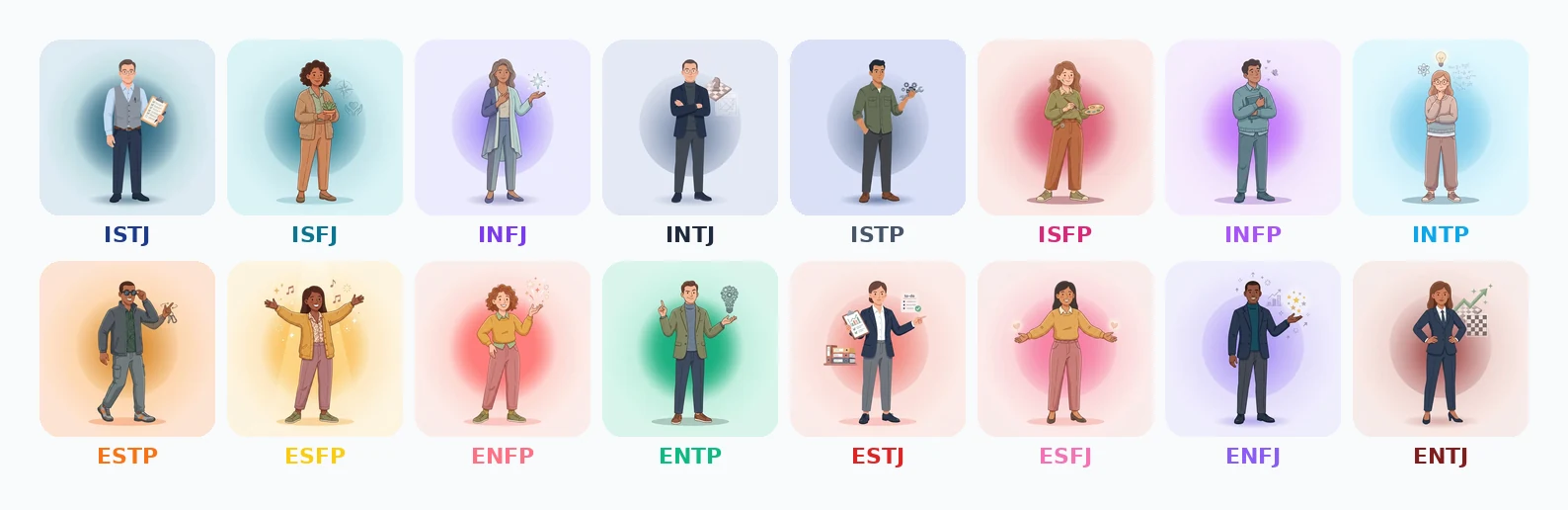 The 16 personality types